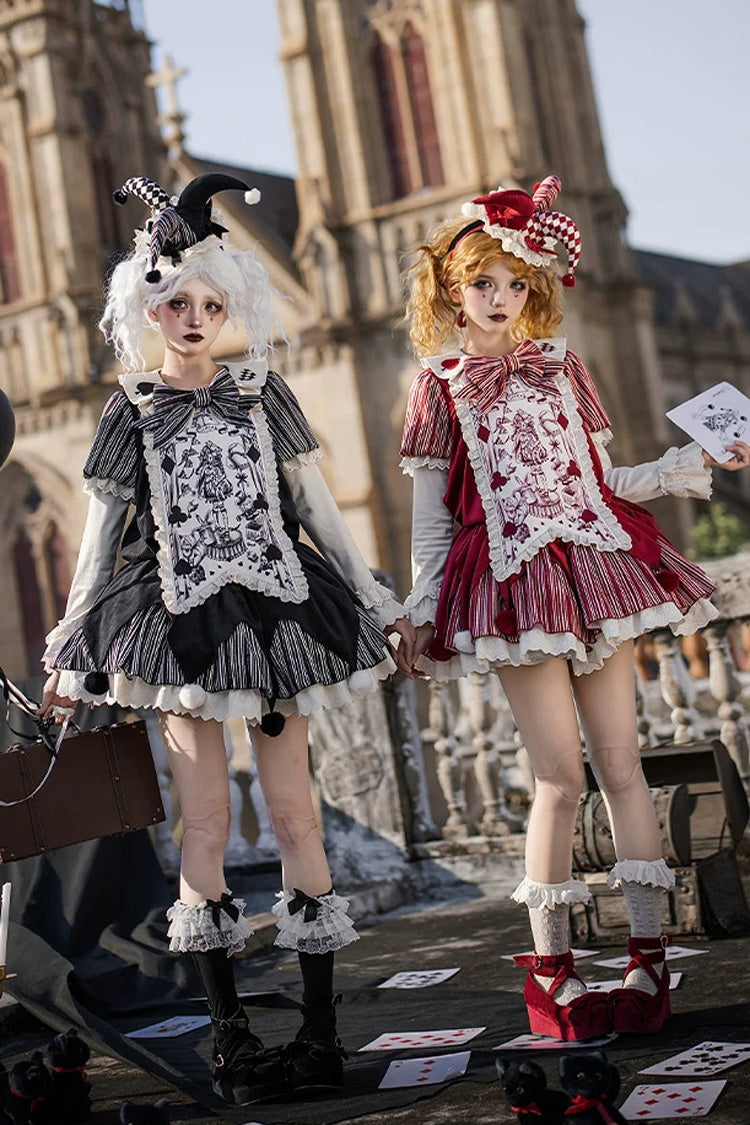 Sweet Lolita Dress - Letters And Poems · Doll Mask, Red, Long Sleeves, Gothic Style - additional product view 2