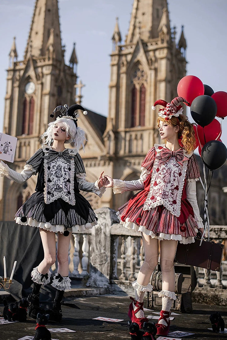Sweet Lolita Dress - Letters And Poems · Doll Mask, Red, Long Sleeves, Gothic Style - additional product view 4