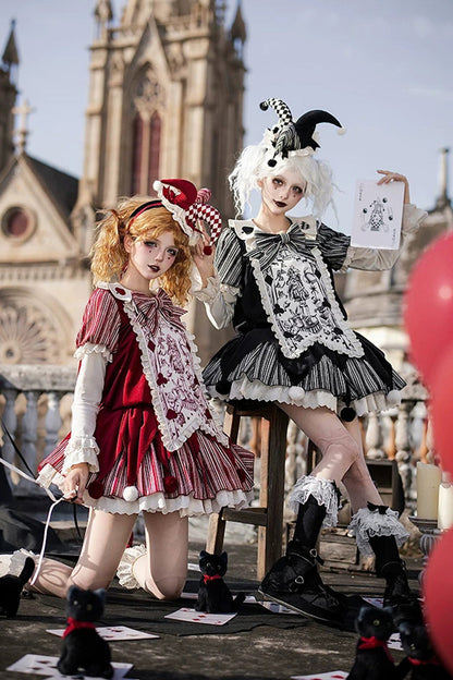 Sweet Lolita Dress - Letters And Poems · Doll Mask, Red, Long Sleeves, Gothic Style - additional product view 5