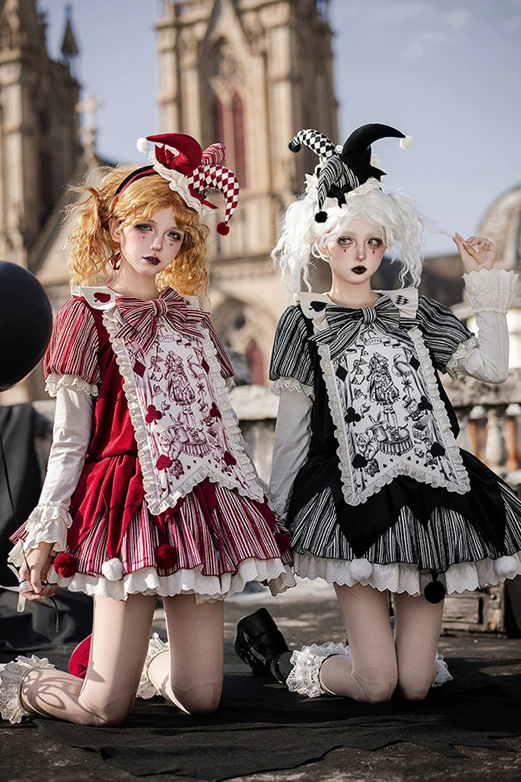 Sweet Lolita Dress - Letters And Poems · Doll Mask, Red, Long Sleeves, Gothic Style - additional product view 6