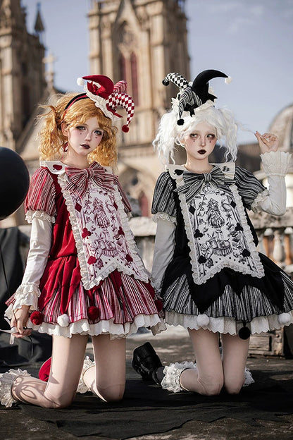 Sweet Lolita Dress - Letters And Poems · Doll Mask, Red, Long Sleeves, Gothic Style - additional product view 6