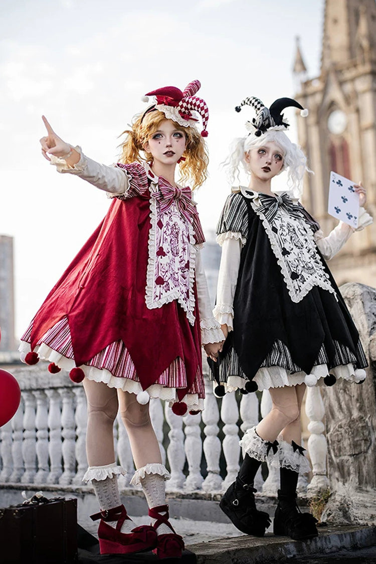 Sweet Lolita Dress - Letters And Poems · Doll Mask, Red, Long Sleeves, Gothic Style - additional product view 7