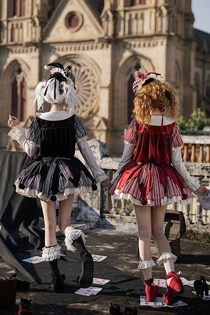 Sweet Lolita Dress - Letters And Poems · Doll Mask, Red, Long Sleeves, Gothic Style - additional product view 9