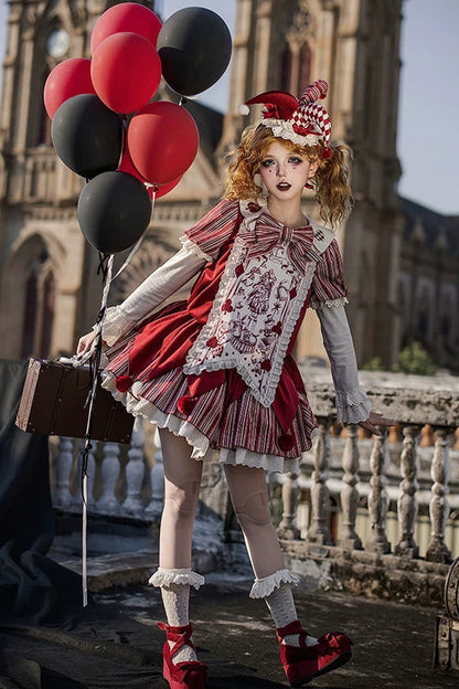 Sweet Lolita Dress - Letters And Poems · Doll Mask, Red, Long Sleeves, Gothic Style - additional product view 10