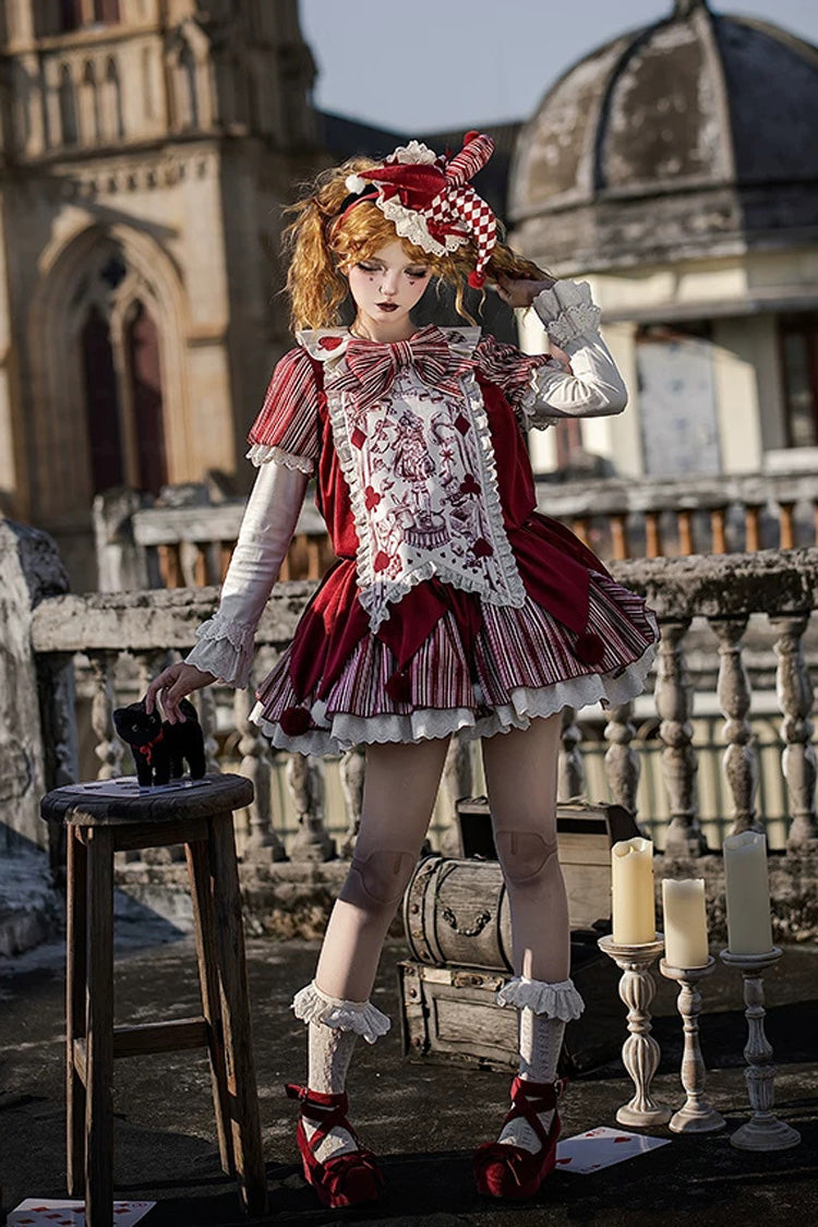 Sweet Lolita Dress - Letters And Poems · Doll Mask, Red, Long Sleeves, Gothic Style - additional product view 11