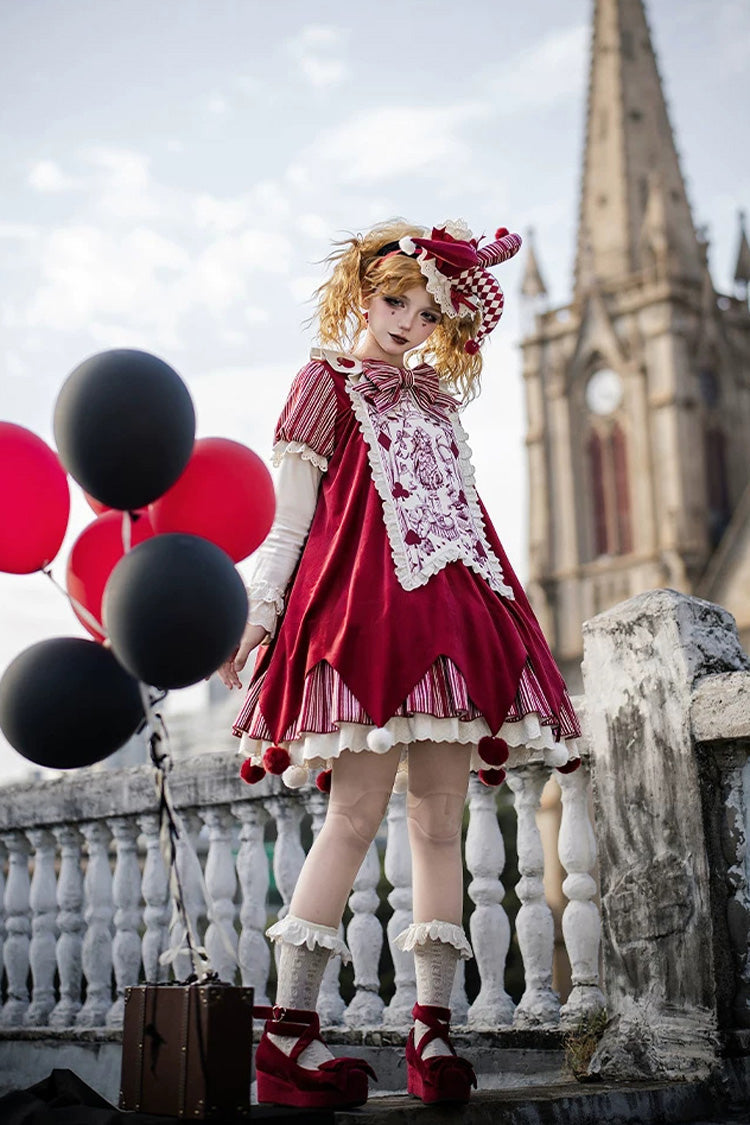 Sweet Lolita Dress - Letters And Poems · Doll Mask, Red, Long Sleeves, Gothic Style - additional product view 12