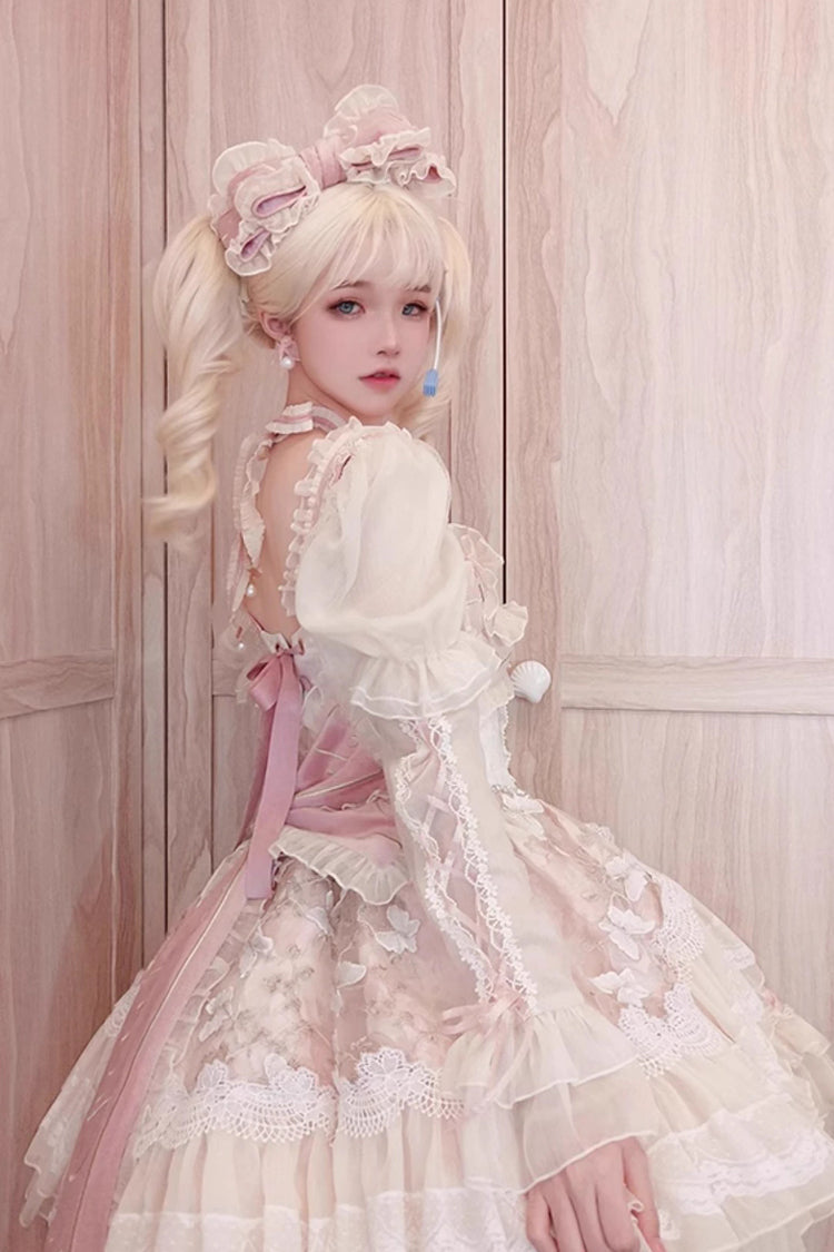 Sweet Lolita Dress - Lilibet, Pink, Ruffled, Printed, Bow Detail - additional product view 4