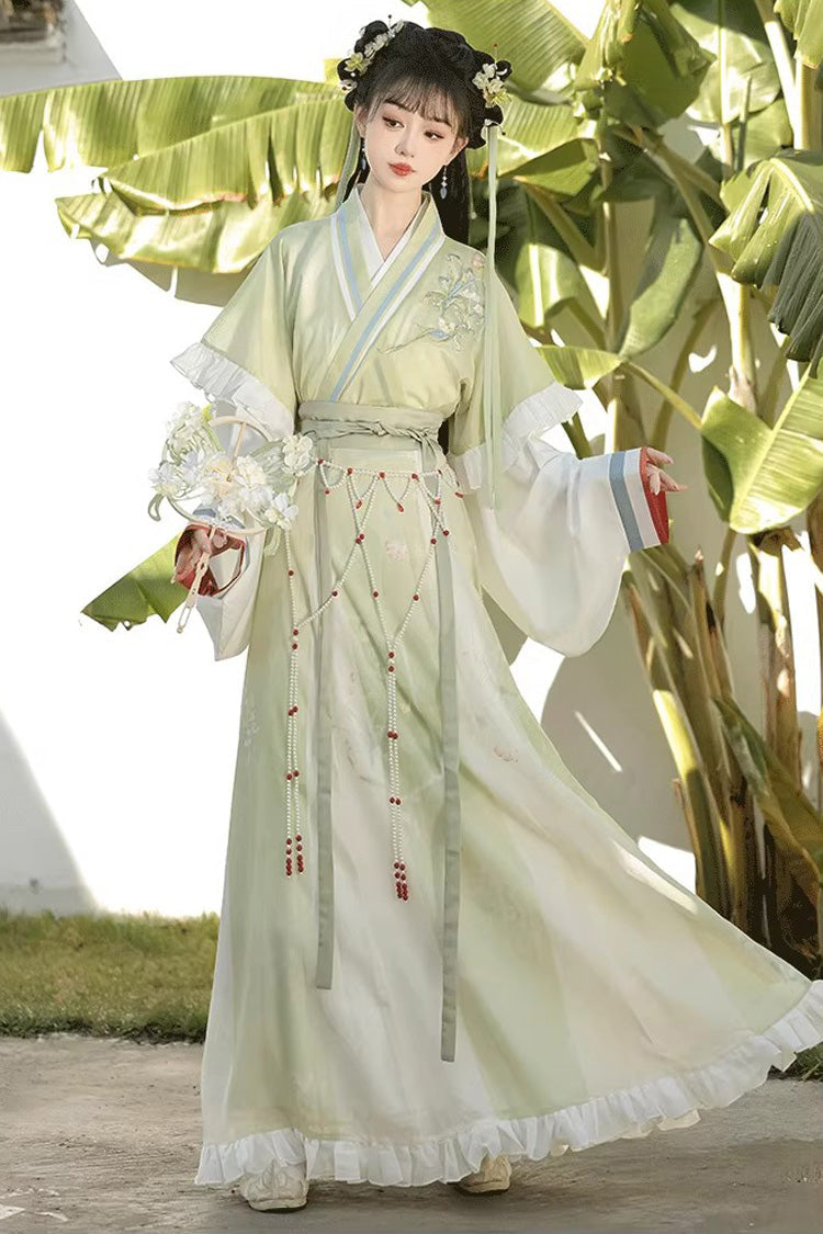 Sweet Lolita Dress - Lily Of The Valley, 3 Colors, Ruffled, Printed, Embroidered - additional product view 7