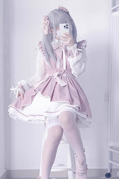 Sweet Lolita Dress - Little Idol, 6 Colors, Bow Detail, Lace Trim, Ruffled - additional product view 2