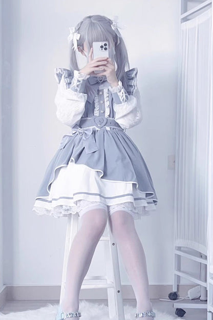 Sweet Lolita Dress - Little Idol, 6 Colors, Bow Detail, Lace Trim, Ruffled - additional product view 3