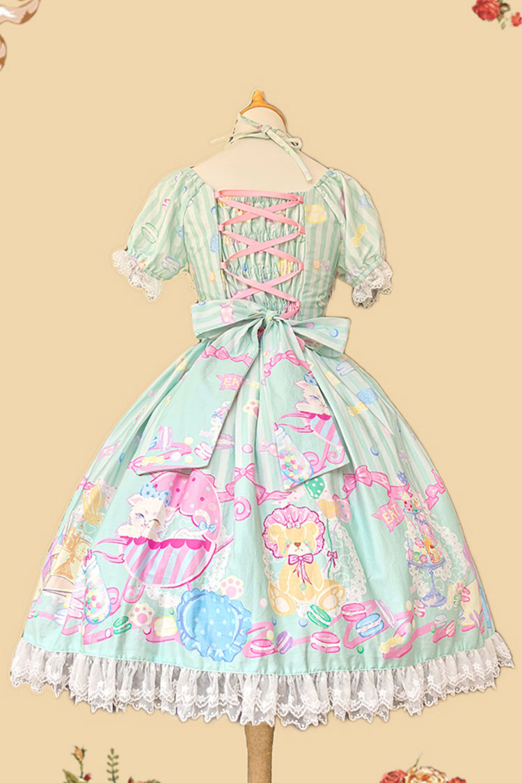 Sweet Lolita Dress - Macaron Dolly House, 3 Colors, Printed, Bow Detail - additional product view 11