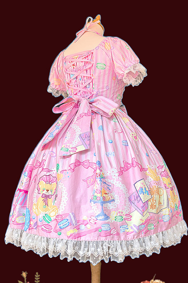 Sweet Lolita Dress - Macaron Dolly House, 3 Colors, Printed, Bow Detail - additional product view 15