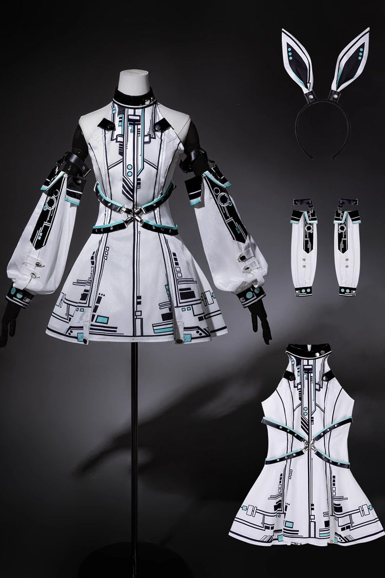 Sweet Lolita Dress - Mecha Battle Maiden, White, Stand Collar, Printed - additional product view 4