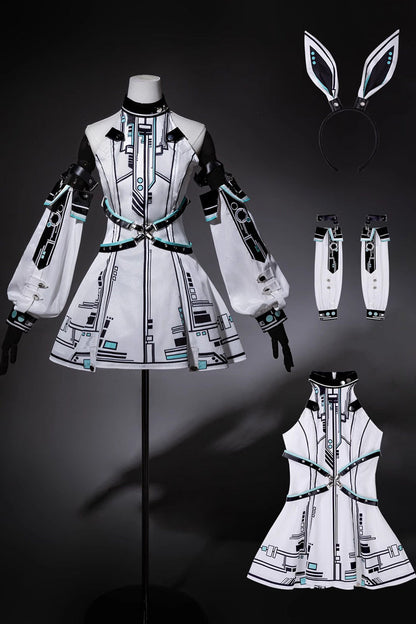 Sweet Lolita Dress - Mecha Battle Maiden, White, Stand Collar, Printed - additional product view 4