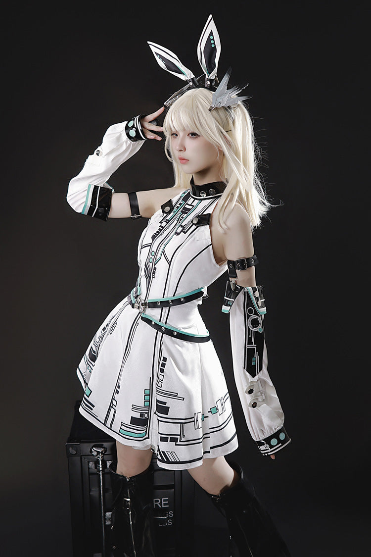 Sweet Lolita Dress - Mecha Battle Maiden, White, Stand Collar, Printed - additional product view 11