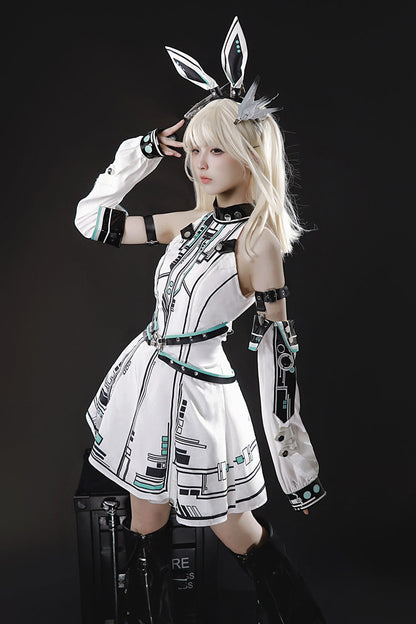 Sweet Lolita Dress - Mecha Battle Maiden, White, Stand Collar, Printed - additional product view 11