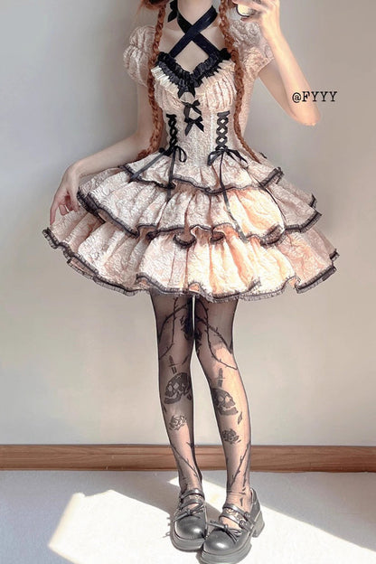Sweet Lolita Dress - Medea Kiss, Ivory, Gothic Style, Layered - additional product view 3