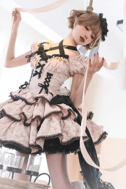 Sweet Lolita Dress - Medea Kiss, Ivory, Gothic Style, Layered - additional product view 6