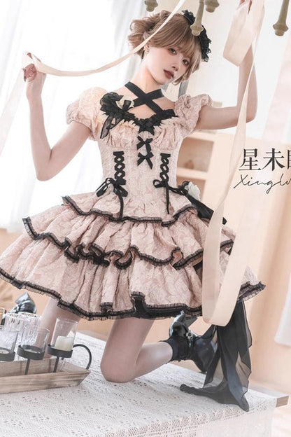 Sweet Lolita Dress - Medea Kiss, Ivory, Gothic Style, Layered - additional product view 8