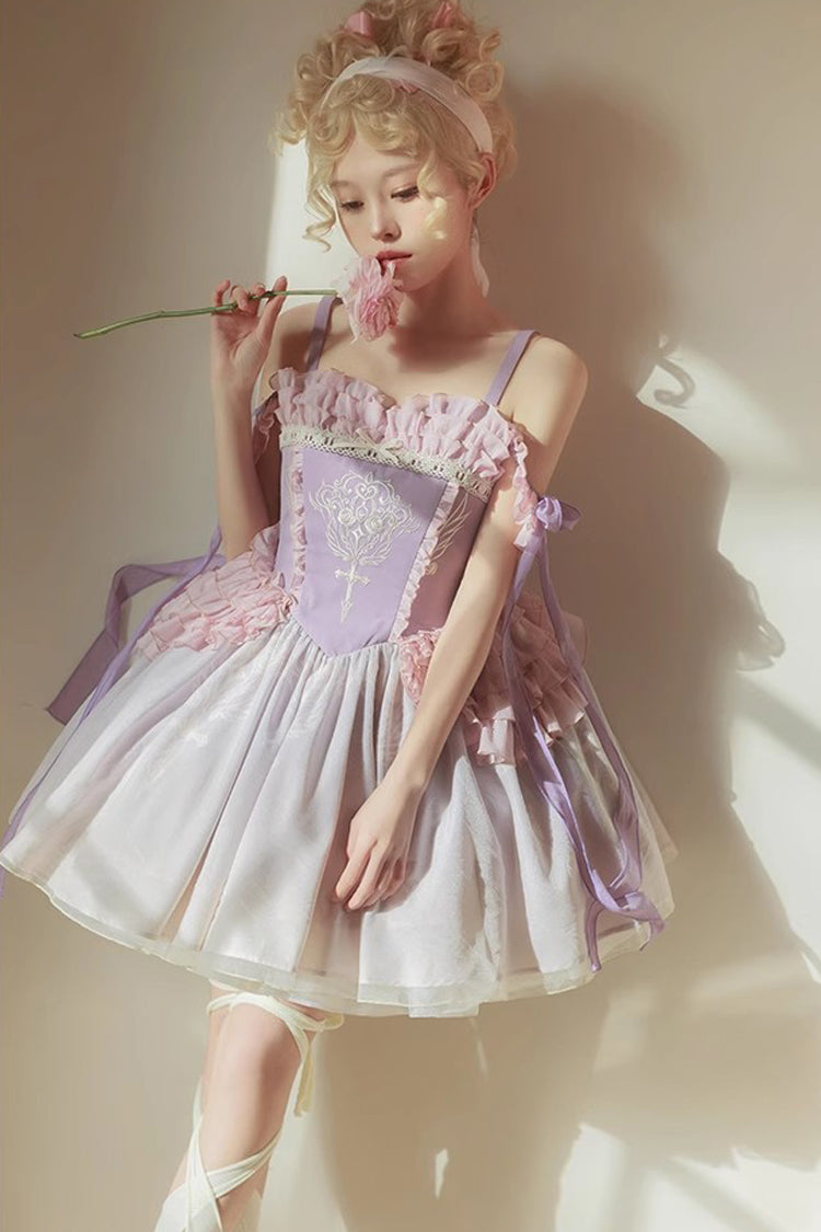 Sweet Lolita Dress - Midsummer Dream Elegant, Purple, Ballet-Inspired Style, Printed - additional product view 5