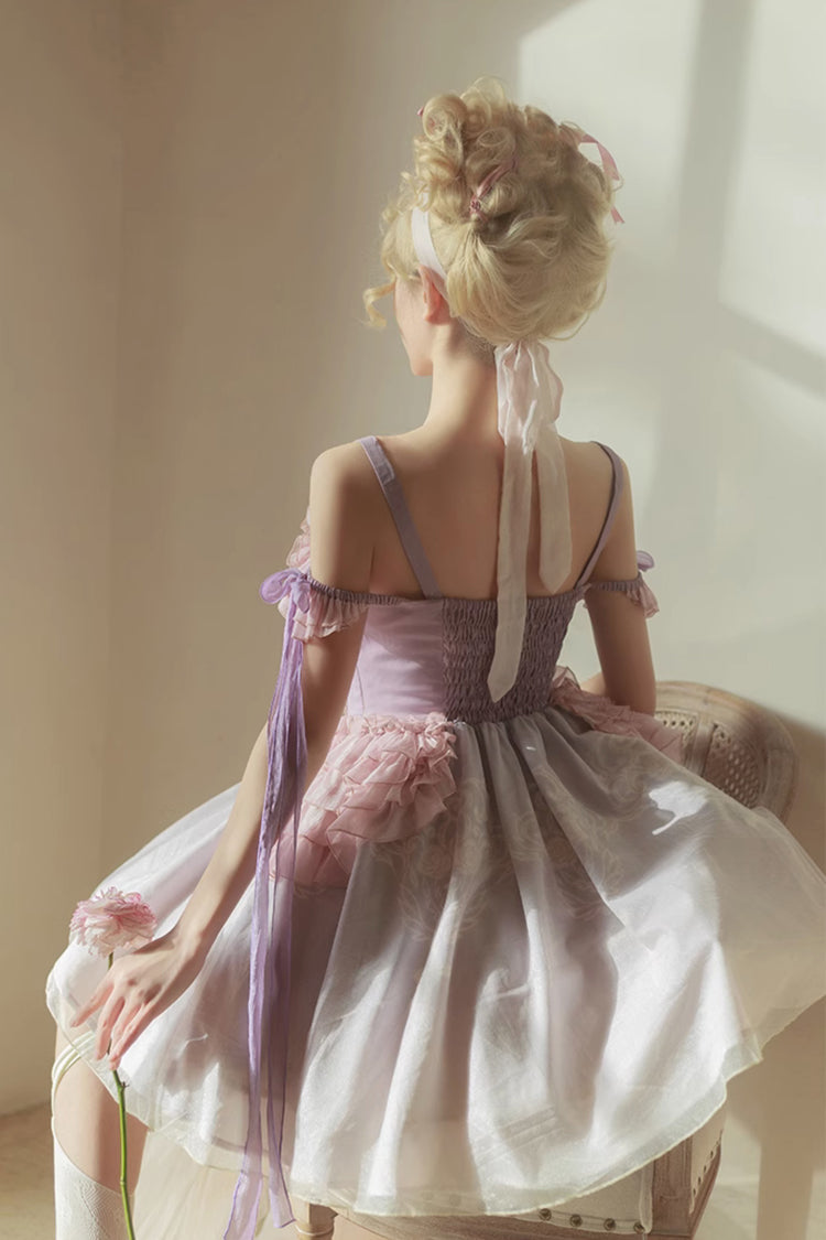 Sweet Lolita Dress - Midsummer Dream Elegant, Purple, Ballet-Inspired Style, Printed - additional product view 8