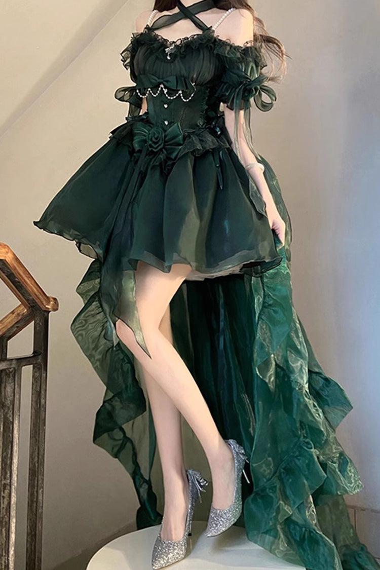 Sweet Lolita Dress - Midsummer Dream, Green, Lace Trim, Ruffled, Gothic Style - additional product view 3