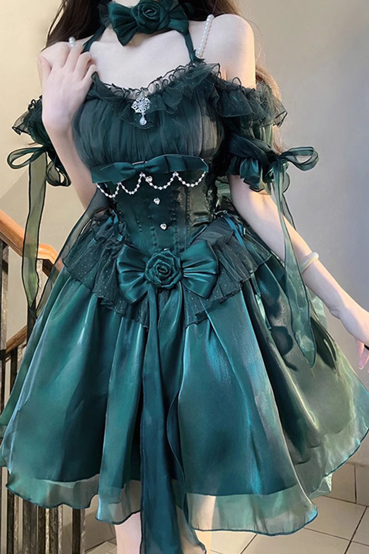 Sweet Lolita Dress - Midsummer Dream, Green, Lace Trim, Ruffled, Gothic Style - main product image