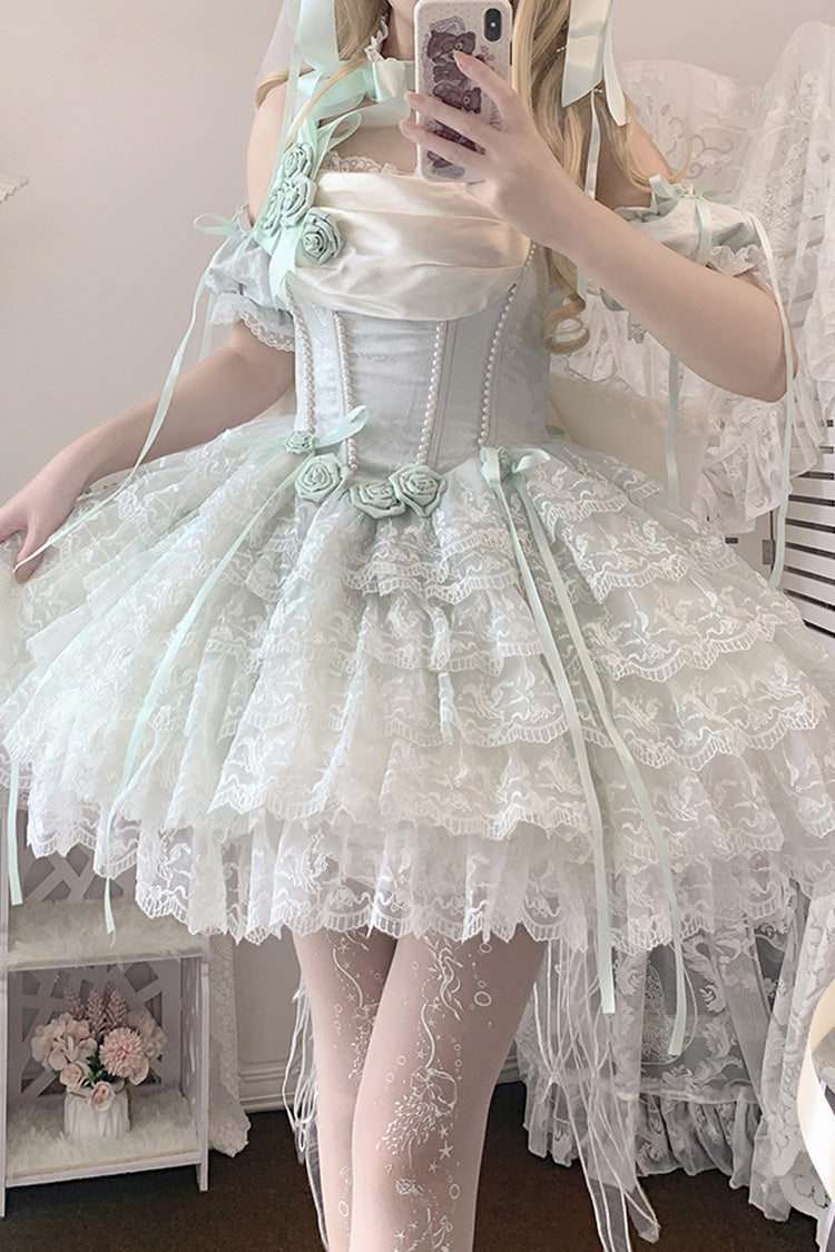 Sweet Lolita Dress - Mint Green Angel Sweetheart, Green, Layered, Ballet-Inspired Style - additional product view 3