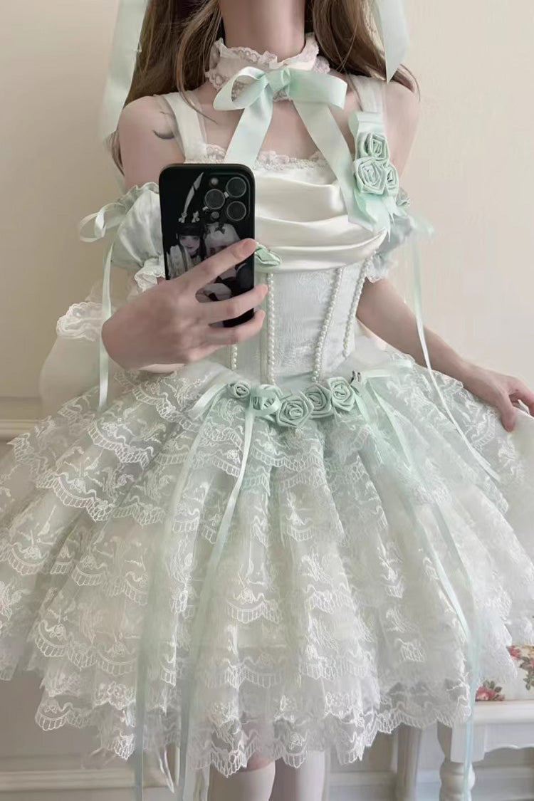 Sweet Lolita Dress - Mint Green Angel Sweetheart, Green, Layered, Ballet-Inspired Style - additional product view 5