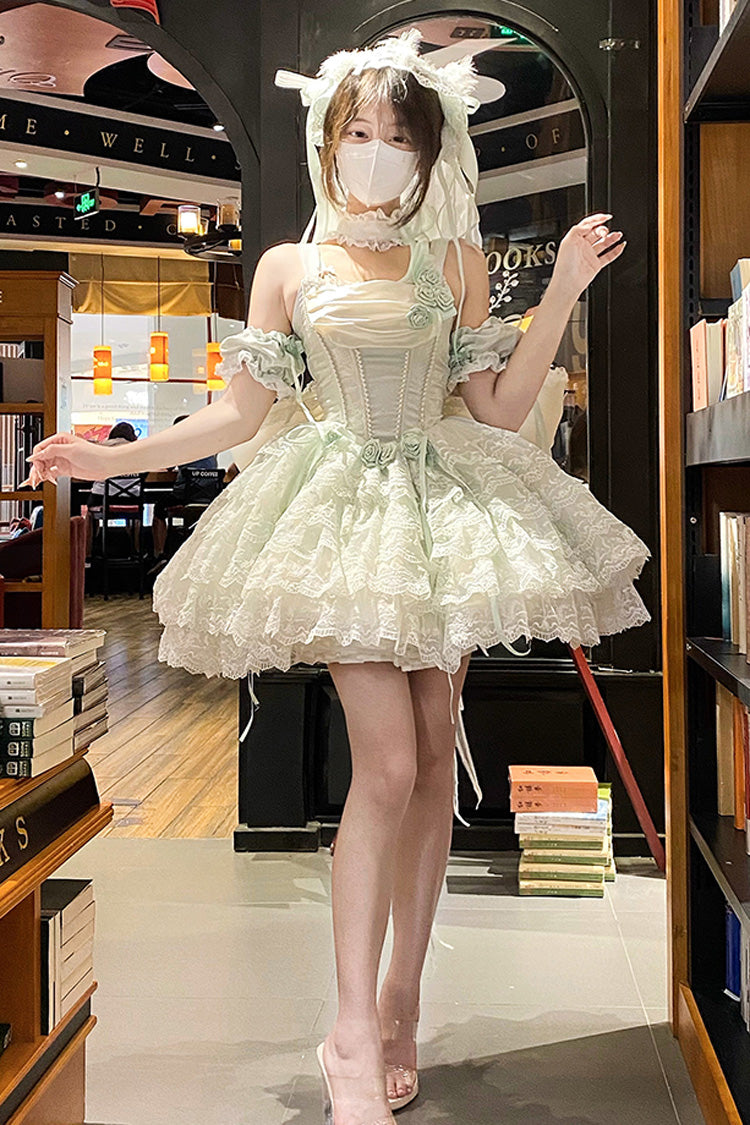 Sweet Lolita Dress - Mint Green Angel Sweetheart, Green, Layered, Ballet-Inspired Style - additional product view 6