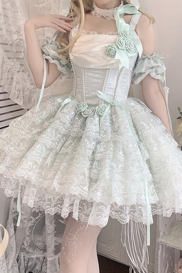 Sweet Lolita Dress - Mint Green Angel Sweetheart, Green, Layered, Ballet-Inspired Style - main product image