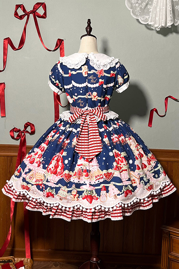 Sweet Lolita Dress - Mint Strawberry Dessert Doll, 4 Colors, Bow Detail, Ruffled, Printed - additional product view 24