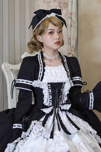 Sweet Lolita Dress - Miss Rella, 9 Colors, Detachable Detail, Layered, Lace-Up - additional product view 4