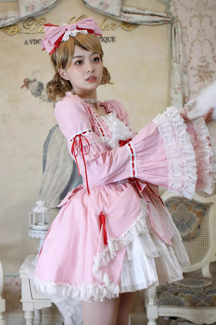 Sweet Lolita Dress - Miss Rella, 9 Colors, Detachable Detail, Layered, Lace-Up - additional product view 8