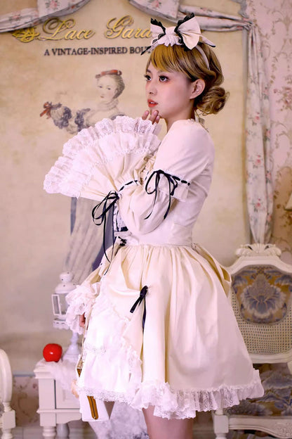 Sweet Lolita Dress - Miss Rella, 9 Colors, Detachable Detail, Layered, Lace-Up - additional product view 10