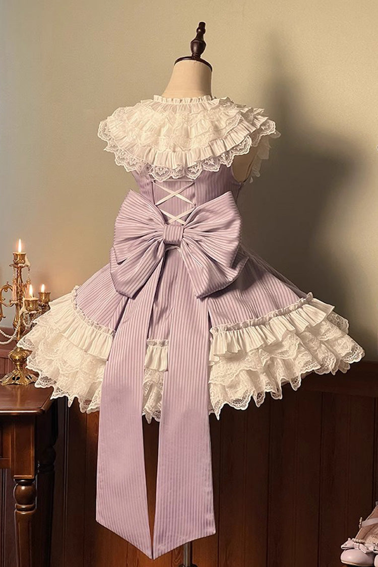 Sweet Lolita Dress - Miss Tsundere, Purple, Lace Trim, Ruffled, Layered - additional product view 3