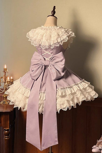 Sweet Lolita Dress - Miss Tsundere, Purple, Lace Trim, Ruffled, Layered - additional product view 3