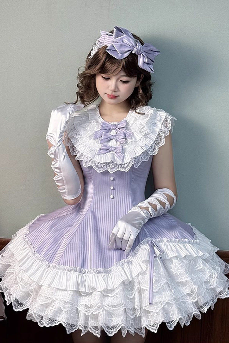 Sweet Lolita Dress - Miss Tsundere, Purple, Lace Trim, Ruffled, Layered - additional product view 5