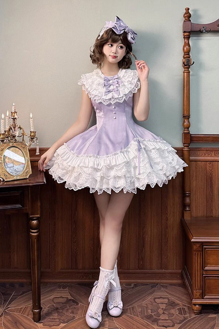 Sweet Lolita Dress - Miss Tsundere, Purple, Lace Trim, Ruffled, Layered - additional product view 8