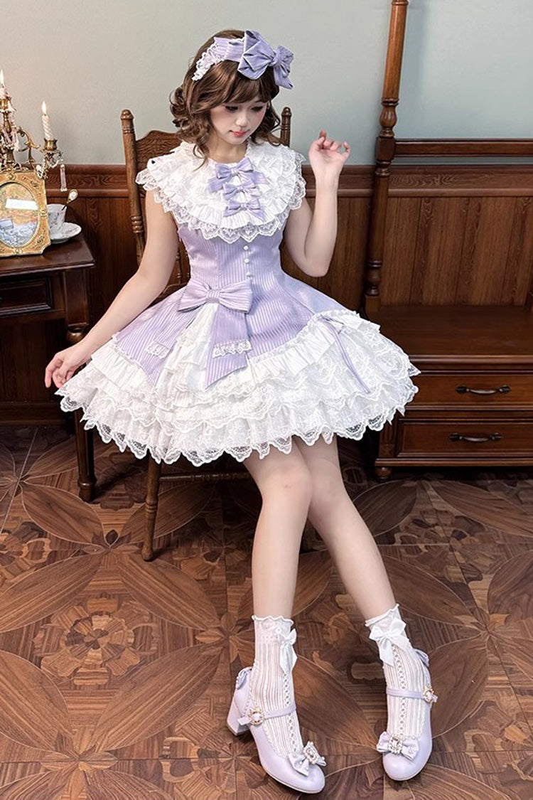 Sweet Lolita Dress - Miss Tsundere, Purple, Lace Trim, Ruffled, Layered - additional product view 9