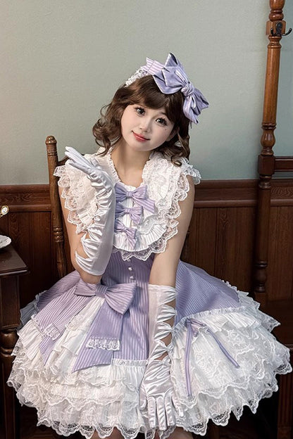 Sweet Lolita Dress - Miss Tsundere, Purple, Lace Trim, Ruffled, Layered - additional product view 10