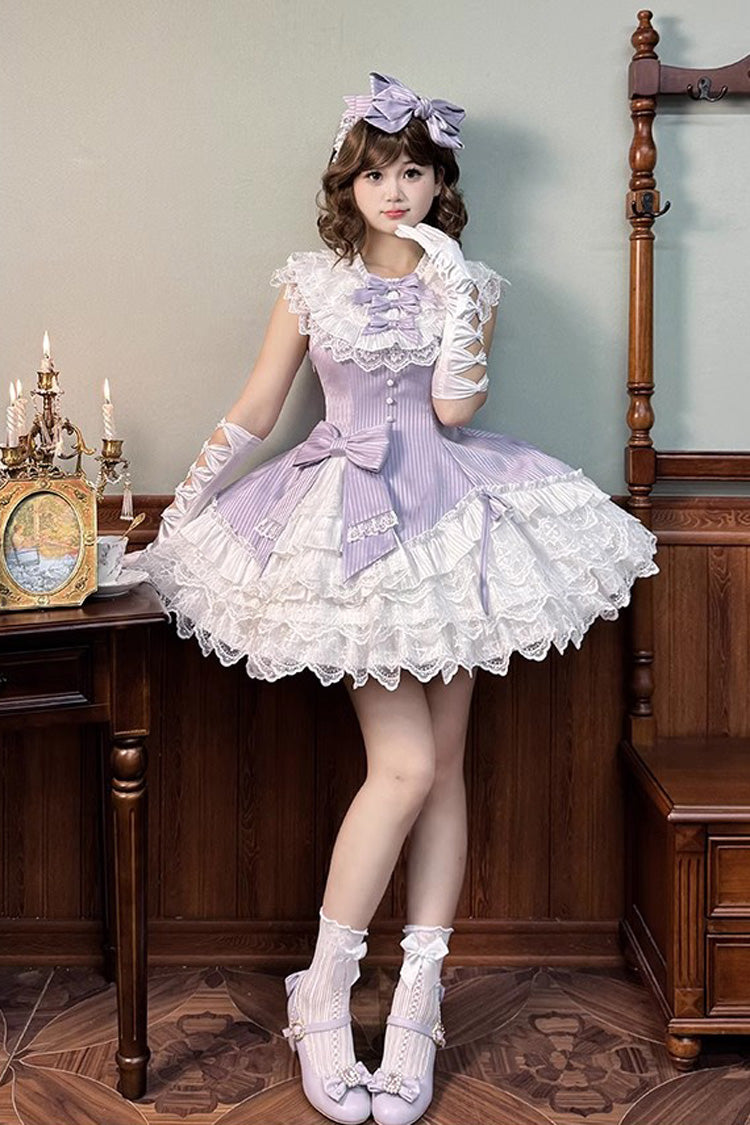 Sweet Lolita Dress - Miss Tsundere, Purple, Lace Trim, Ruffled, Layered - additional product view 11