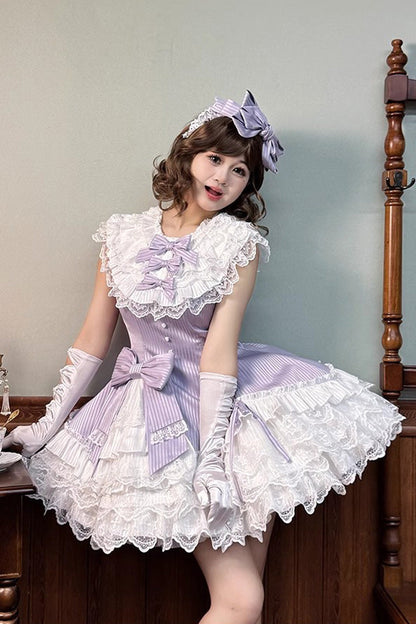 Sweet Lolita Dress - Miss Tsundere, Purple, Lace Trim, Ruffled, Layered - additional product view 12
