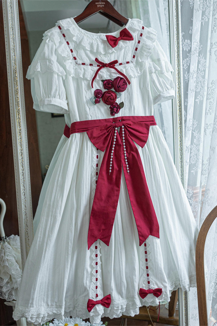 Sweet Lolita Dress - Moon Mist Poetry, 2 Colors, Bow Detail, Ruffled - additional product view 2