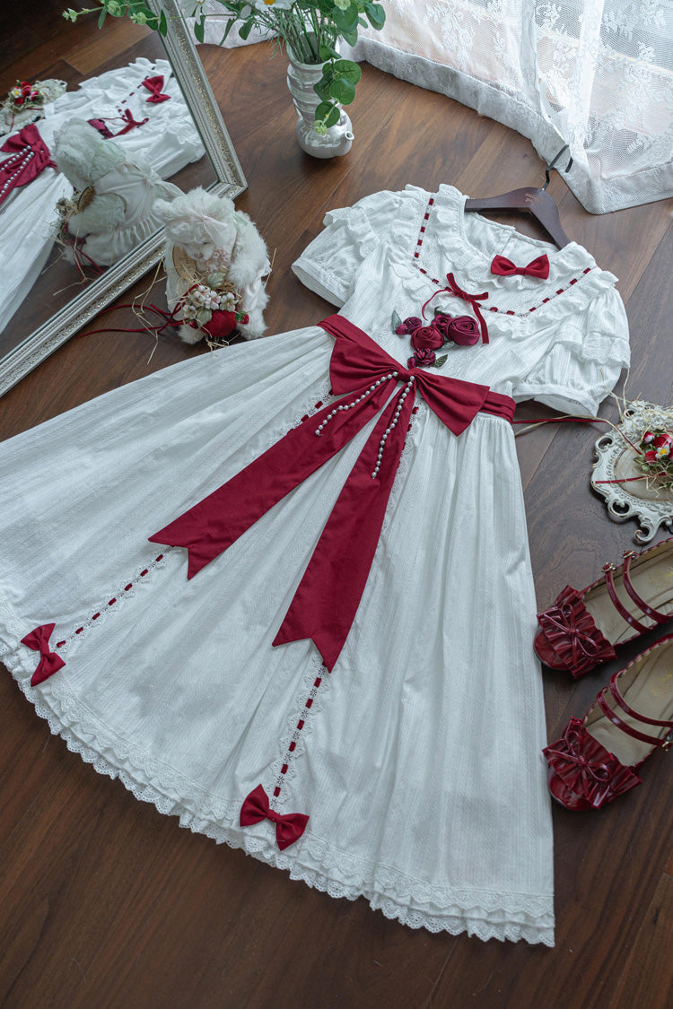 Sweet Lolita Dress - Moon Mist Poetry, 2 Colors, Bow Detail, Ruffled - additional product view 4