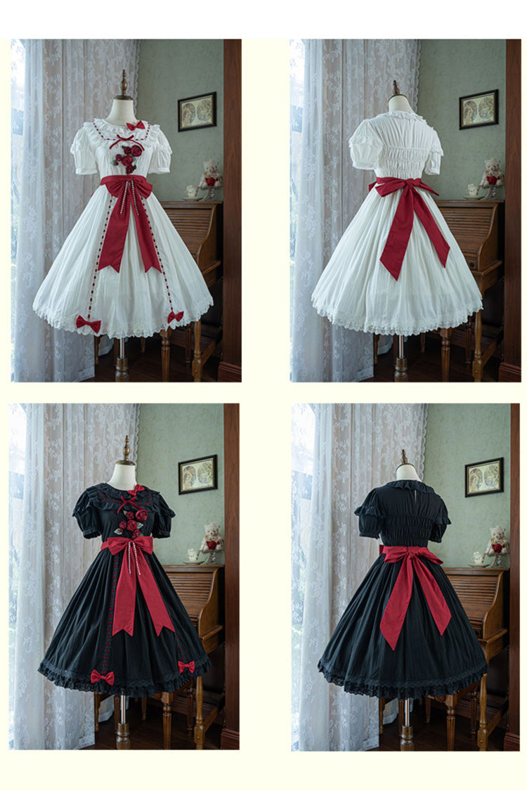 Sweet Lolita Dress - Moon Mist Poetry, 2 Colors, Bow Detail, Ruffled - additional product view 5