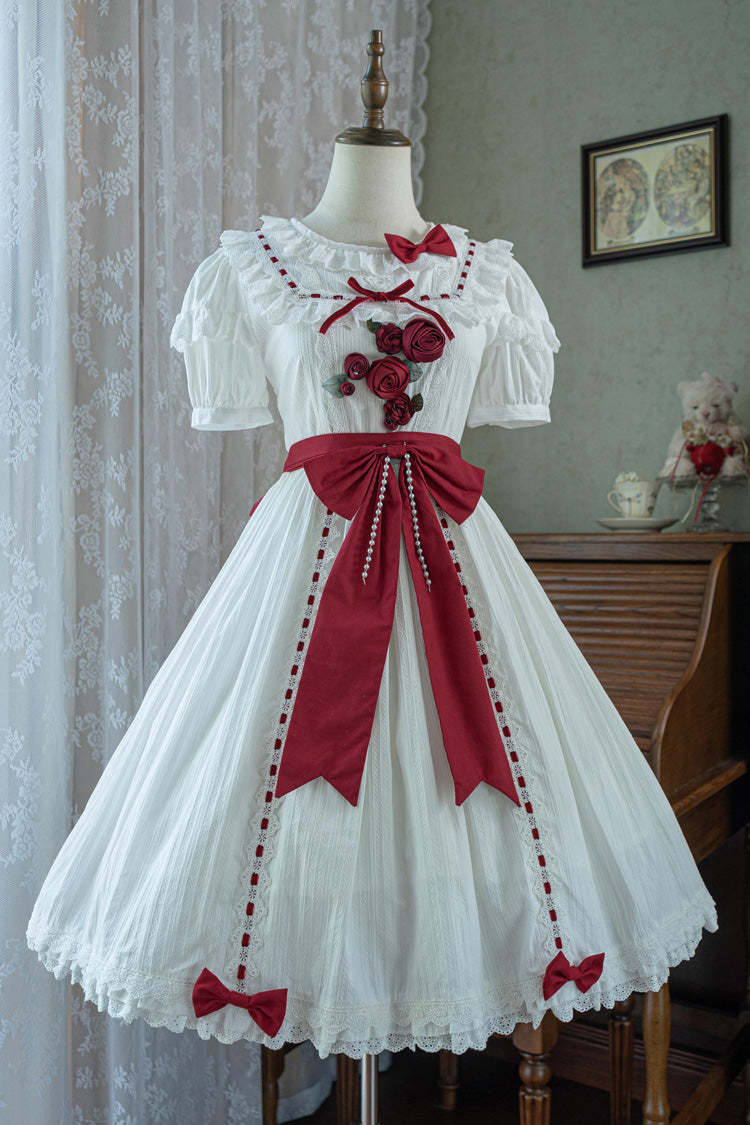 Sweet Lolita Dress - Moon Mist Poetry, 2 Colors, Bow Detail, Ruffled - main product image