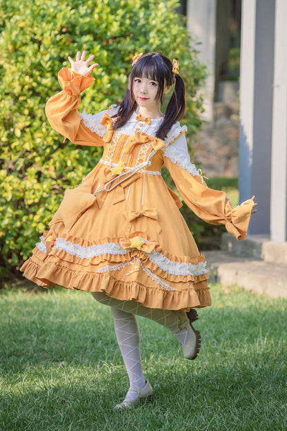 Sweet Lolita Dress - Multi-color, 3 Colors, Bow Detail, Ruffled, Embroidered - additional product view 4