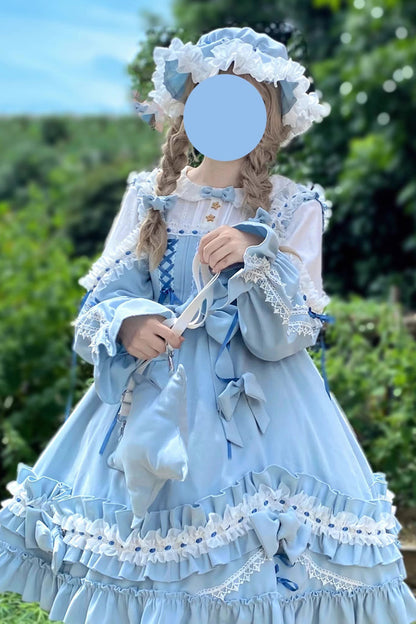 Sweet Lolita Dress - Multi-color, 3 Colors, Bow Detail, Ruffled, Embroidered - additional product view 7