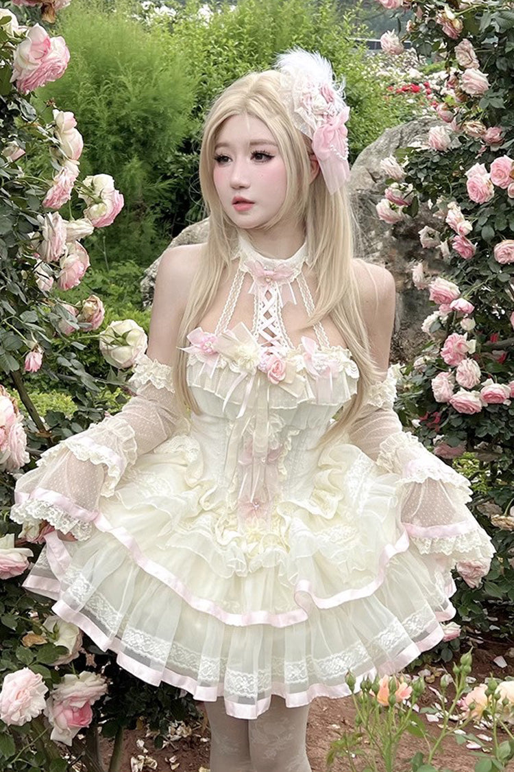 Sweet Lolita Dress - Multi-color Ballet Of Flora, Multi-Color, Lace Trim, Ruffled - additional product view 6